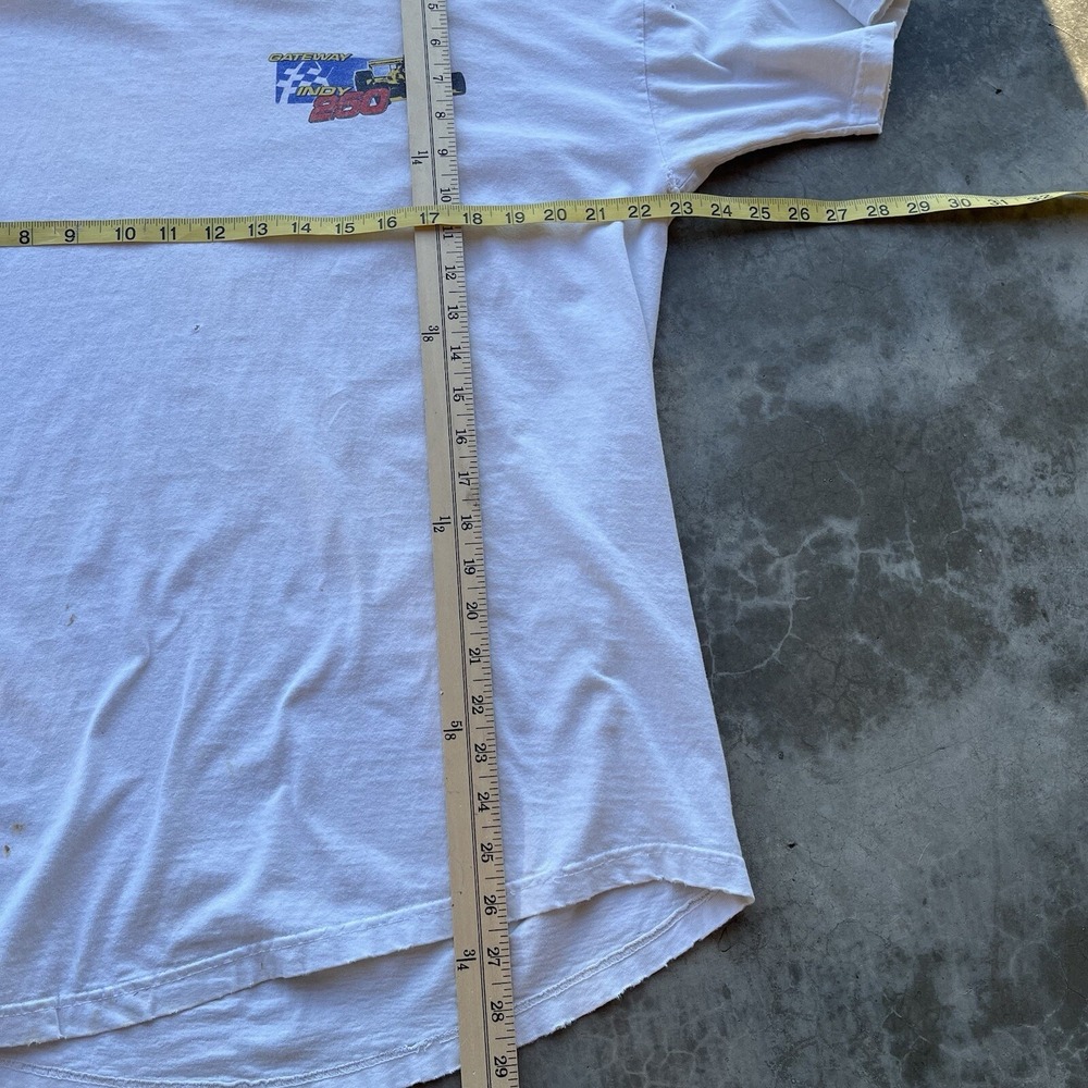 Vintage Inagural Indy 250 Racing Tee Shirt White XL 2001 Distressed Graphic Tee - Picture 6 of 7